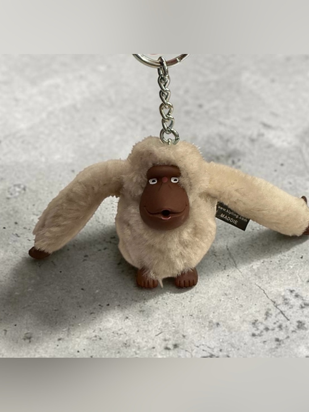 Kipling Large Gorilla Monkey Keychain with name Maddie